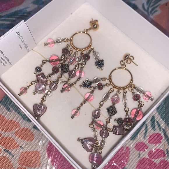 Murano Glass Dangle Earrings - Picture 6 of 7